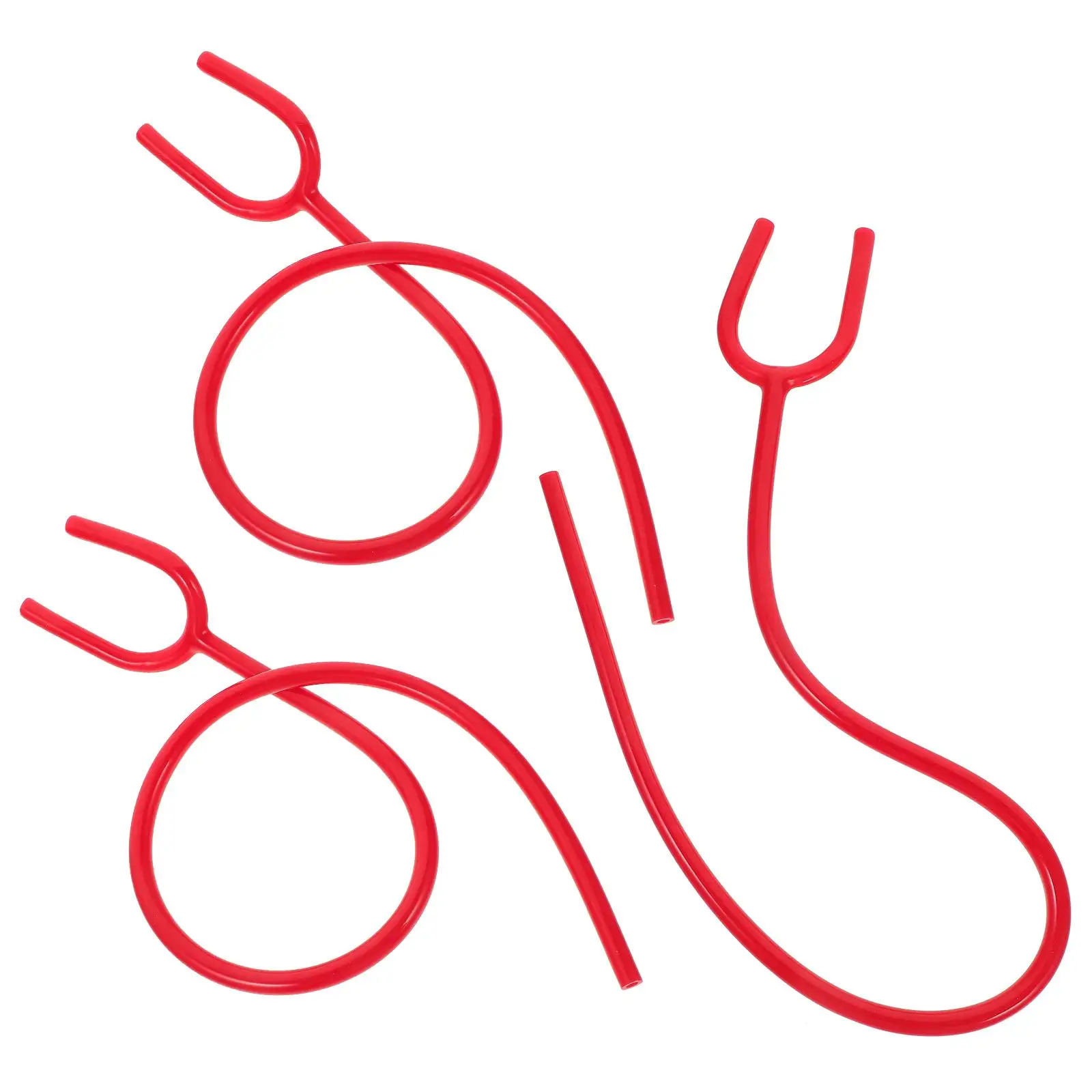 3 Pcs Extension Tube Stethoscope Accessories Tubes Retractable Badge Holder Red