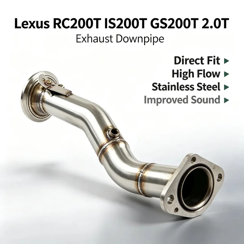 Custom Ss304 Performance Exhaust Header for Lexus RC200T IS200T GS200T 2.0T Vehicle Straight Through Exhaust Pipes Downpipe