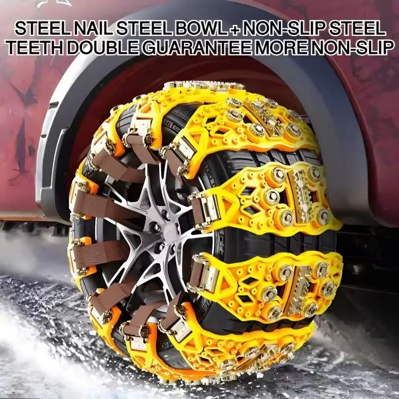 

Зимние цепи для автомобиля, 6 упаковок, аварийные противоскользящие цепи для внедорожников/грузовиков, регулируемая универсальная зимняя защитная цепь для Lce Snow Mud