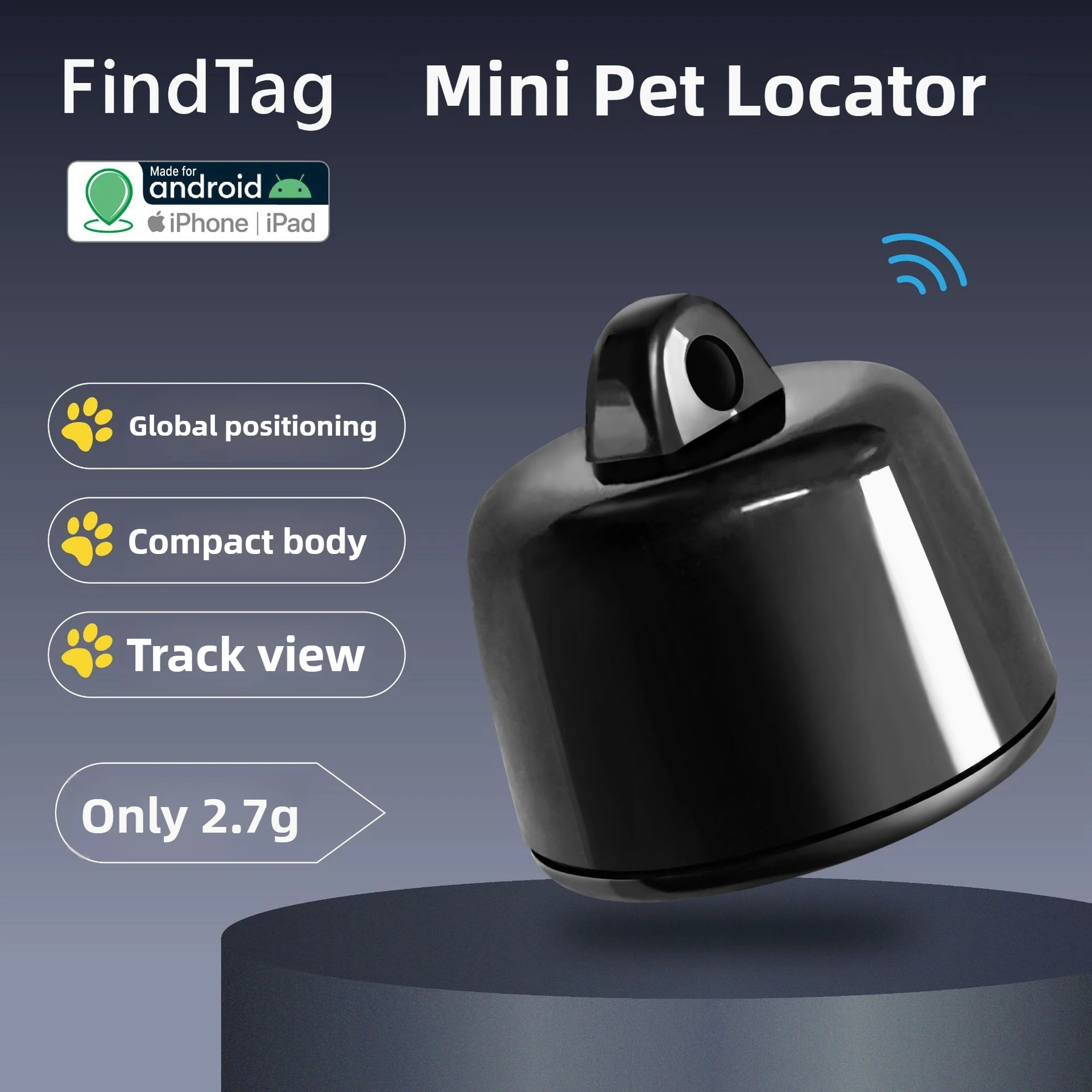 Mini GPS Pet Tracker Global Locator Compatible With Android ISO For Dogs Cats Birds 3 Days Movement Tracking Device