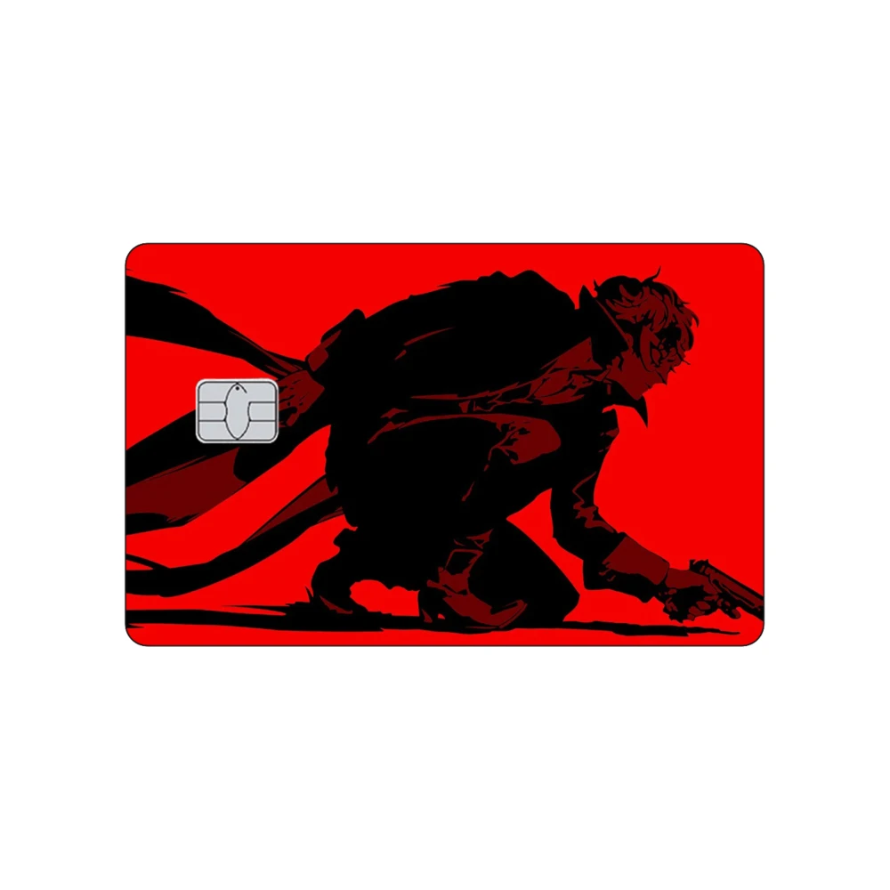 لعبة P5 بطاقة الائتمان الجلد ملصق أنيمي بيرسونا تاكاماكي ملصقات غير لامعة ل VISA JCB MasterCard وغيرها من البطاقة المغناطيسية IC #6