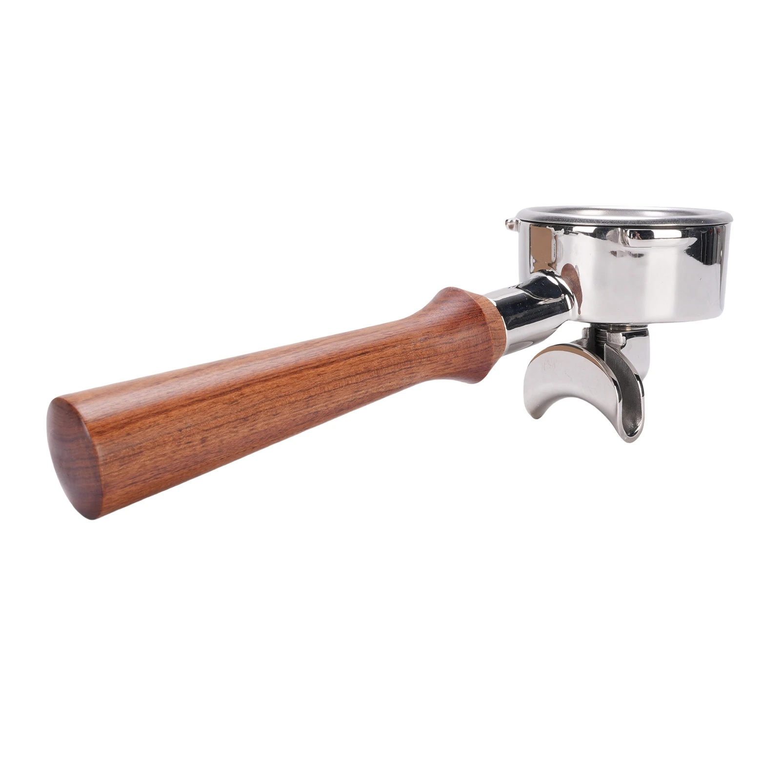 Portafiltro de 58mm con doble boquilla, portafiltro para cafetera de acero inoxidable con mango de madera para reemplazo