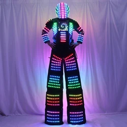 Disfraz de Robot LED con Control remoto a todo Color, ropa, zancos, traje de andador, pantalla Digital emocionante, logotipo de imagen de texto DIY