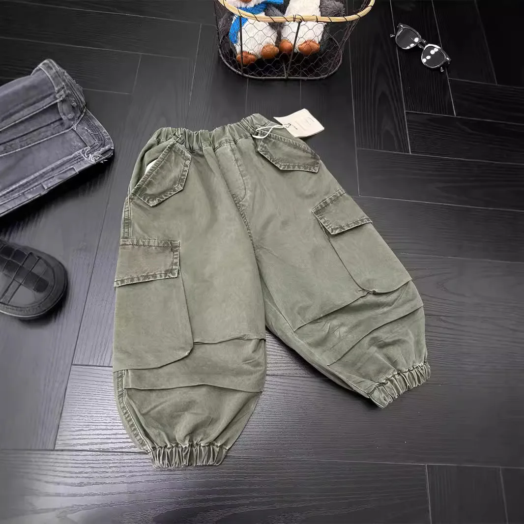 Children Clothing Fashion Casual Handsome Cargo Pants 2024 Spring and Autumn New Boys American Retro Personality Cargo Pants