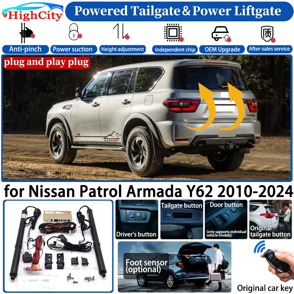 for Nissan Patrol Armada Y62 2010-2024 Automatic Smart Powered Tailgate Power Liftgate System Intelligent Strut Trunk Lift Kit
