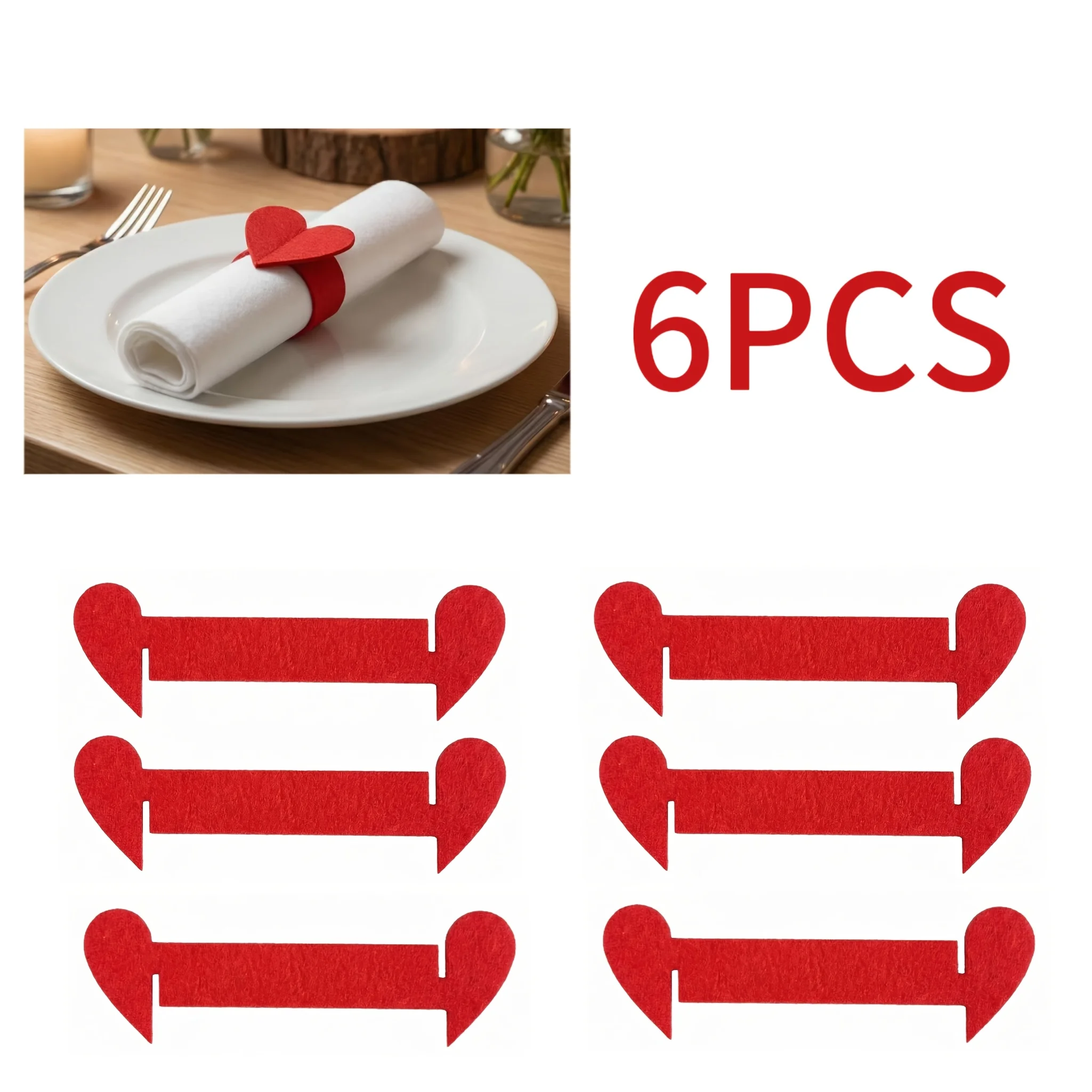 6 pçs bela faceta guardanapo fivela estilo coração decoração guardanapo círculo para restaurante ocidental cozinha bar jantar dia dos namorados