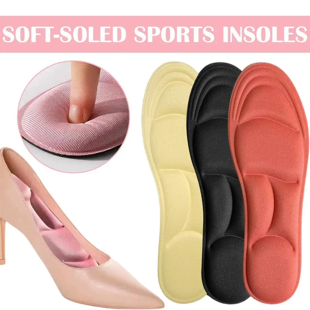 5D Comfort Memory Foam Sport Insoles Soft Breathable Running Shoes Sole Insert Cuttable Feet Care Pads Men Women