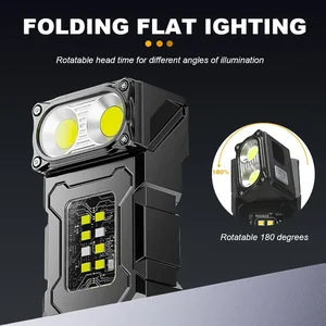 Mini portátil LED COB Linterna Rotación Tuerca magnética Batería incorporada USB USB Recargable Camping Linterna de emergencia de emergencia 10 mejores ventas MSA Casco - №10