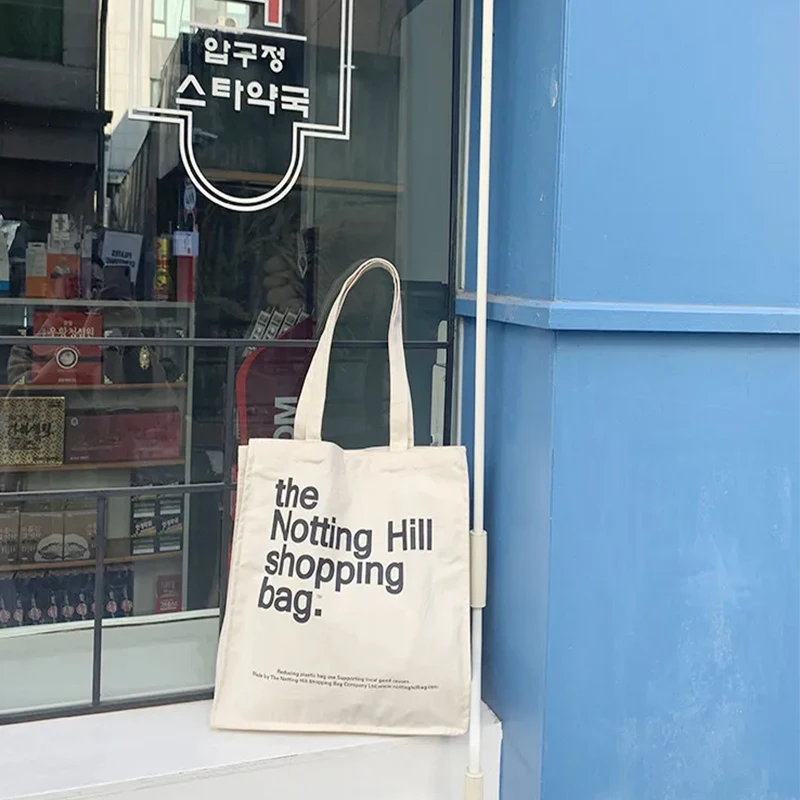 Notting Hill Books Bag Female Cotton Cloth Shoulder Bag Eco Handbag Tote Reusable Grocery Shopper Bags Canvas Bag