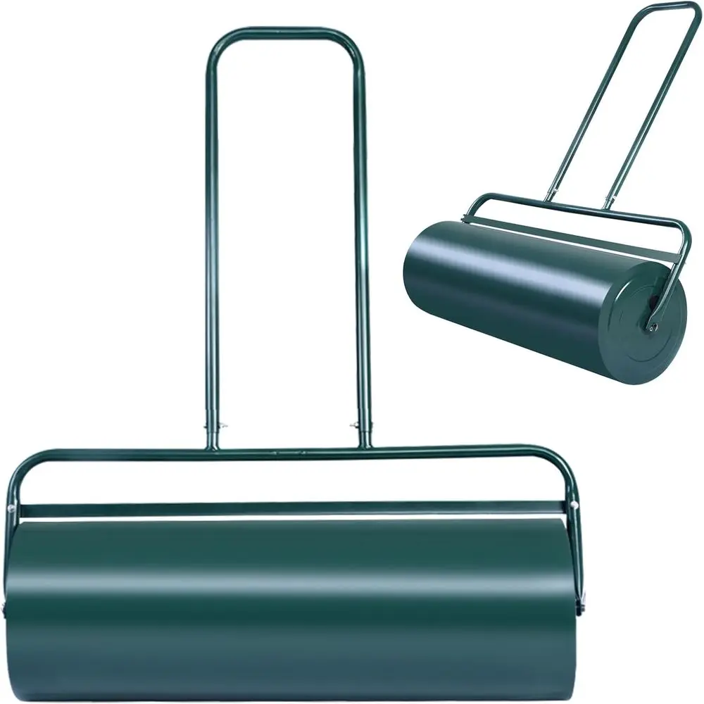 

24 13 Gallon Steel Yard Roller with Removable Drain, Ideal for Lawns, Gardens, Parks, and Fields