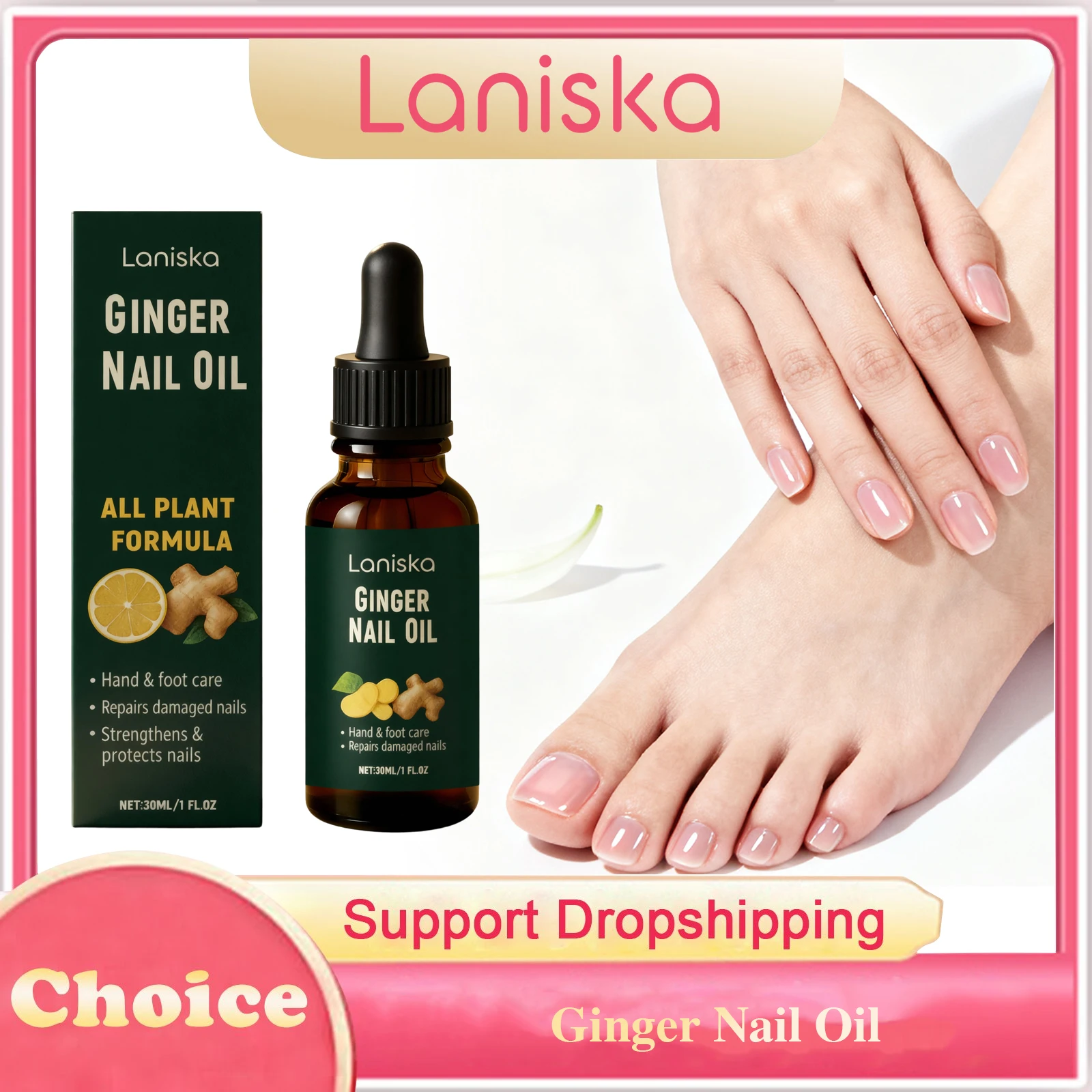 Ginger Nail Oil Fungus Treatment Repair Brittle Damaged Nails Anti Breakage Paronychia Onychomycosis Toe Nail Fungus Care Liquid