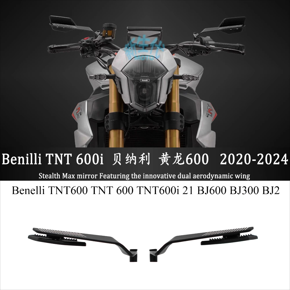Universal Motorcycle Wind Wing Side Mirror Stealth Rotating Rear View Mirror For Benelli TNT600 TNT 600 TNT600i 21 BJ600 BJ300