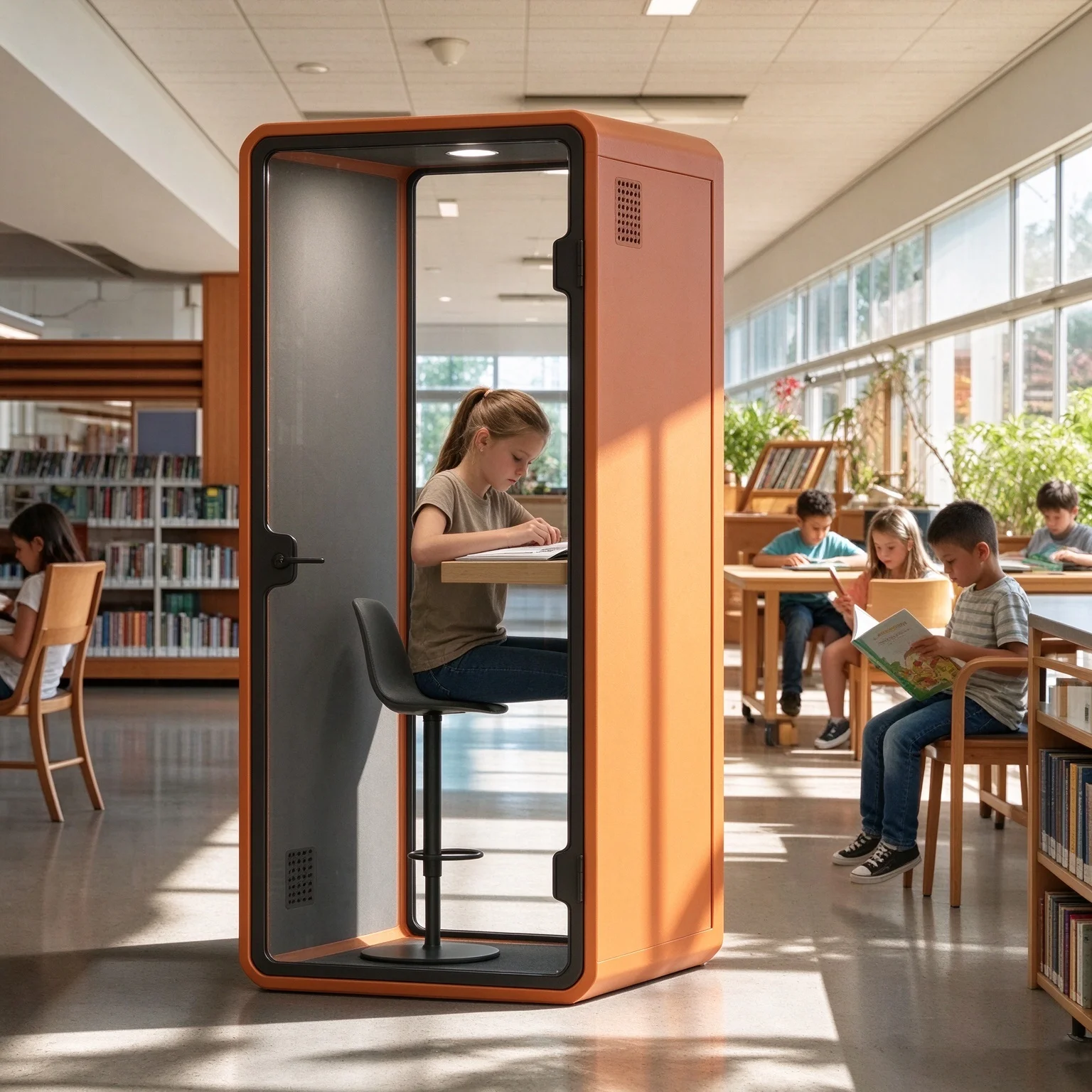 Acoustic Phone Booth Single Person Silent Cabin Mobile Sound Enclosure For Call Center Private Telephone Conversation