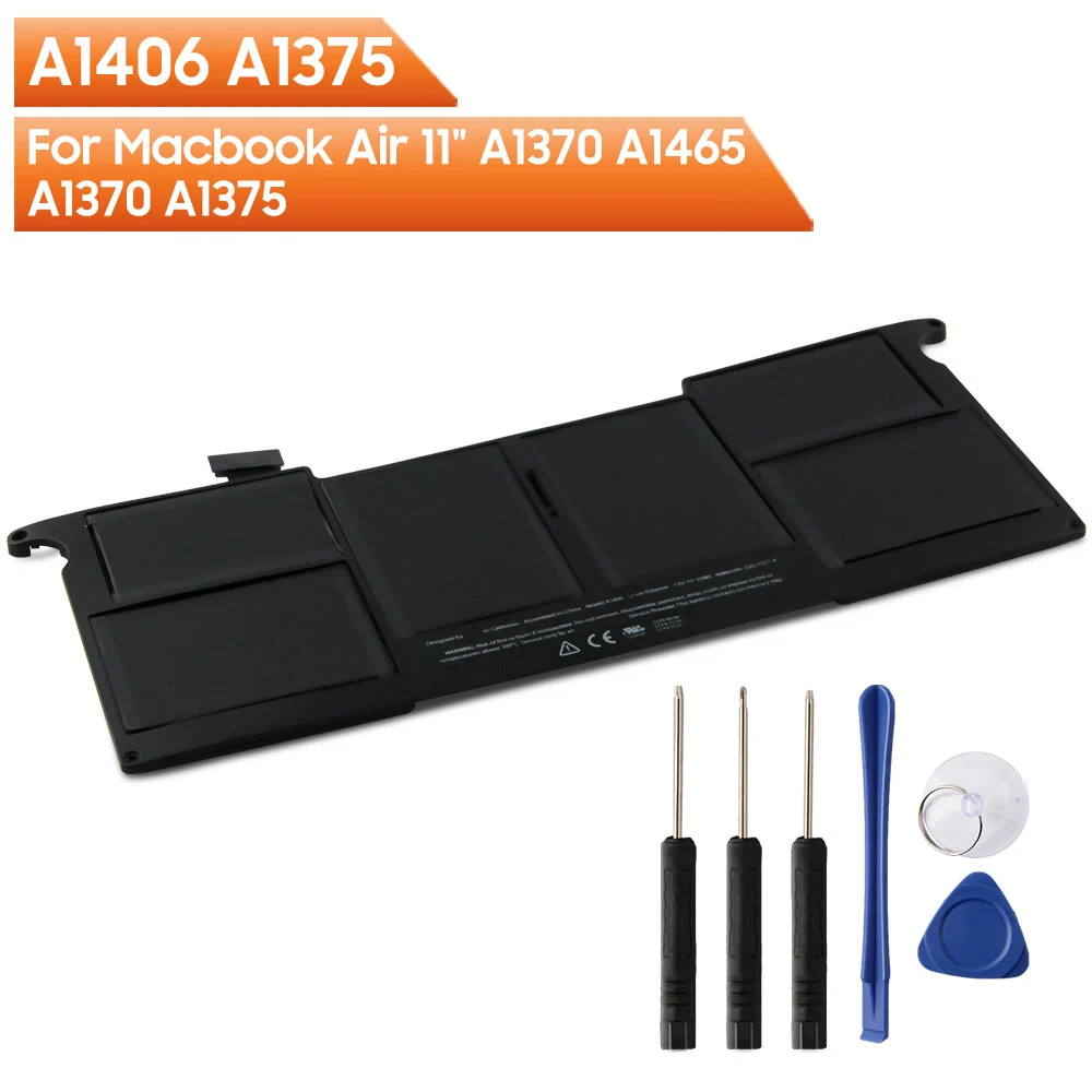 

Новая сменная батарея A1406 A1375 для Macbook Air 11 дюймов A1370 2010 года A1406 для Macbook Air 11 дюймов A1370 2011 A1465 2012 год