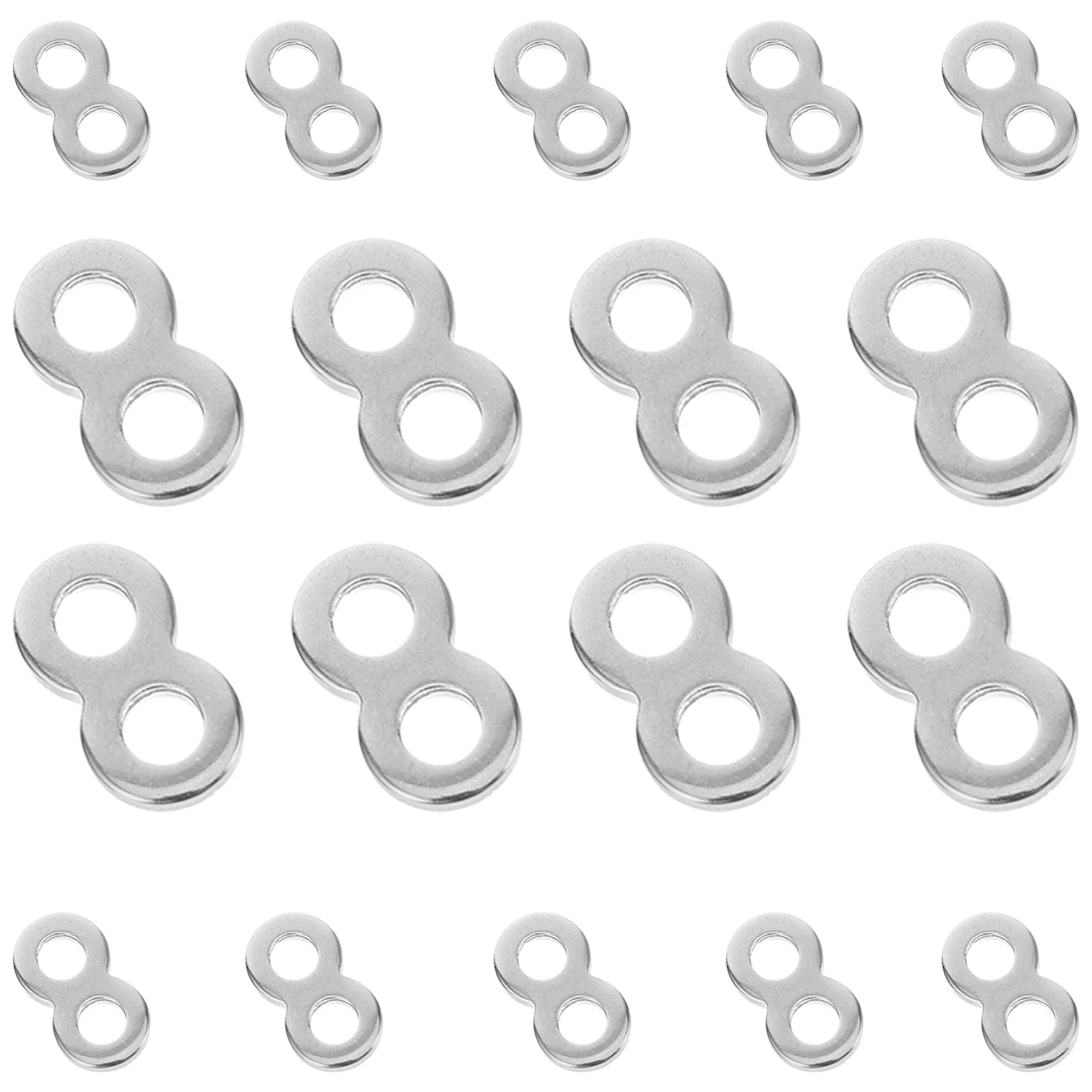 20 Pcs 8 Stainless Steel 8 Figure Fastener Clips Desktop Tabletop Accessories Sturdy Practical Simple Use Portable Lightweight