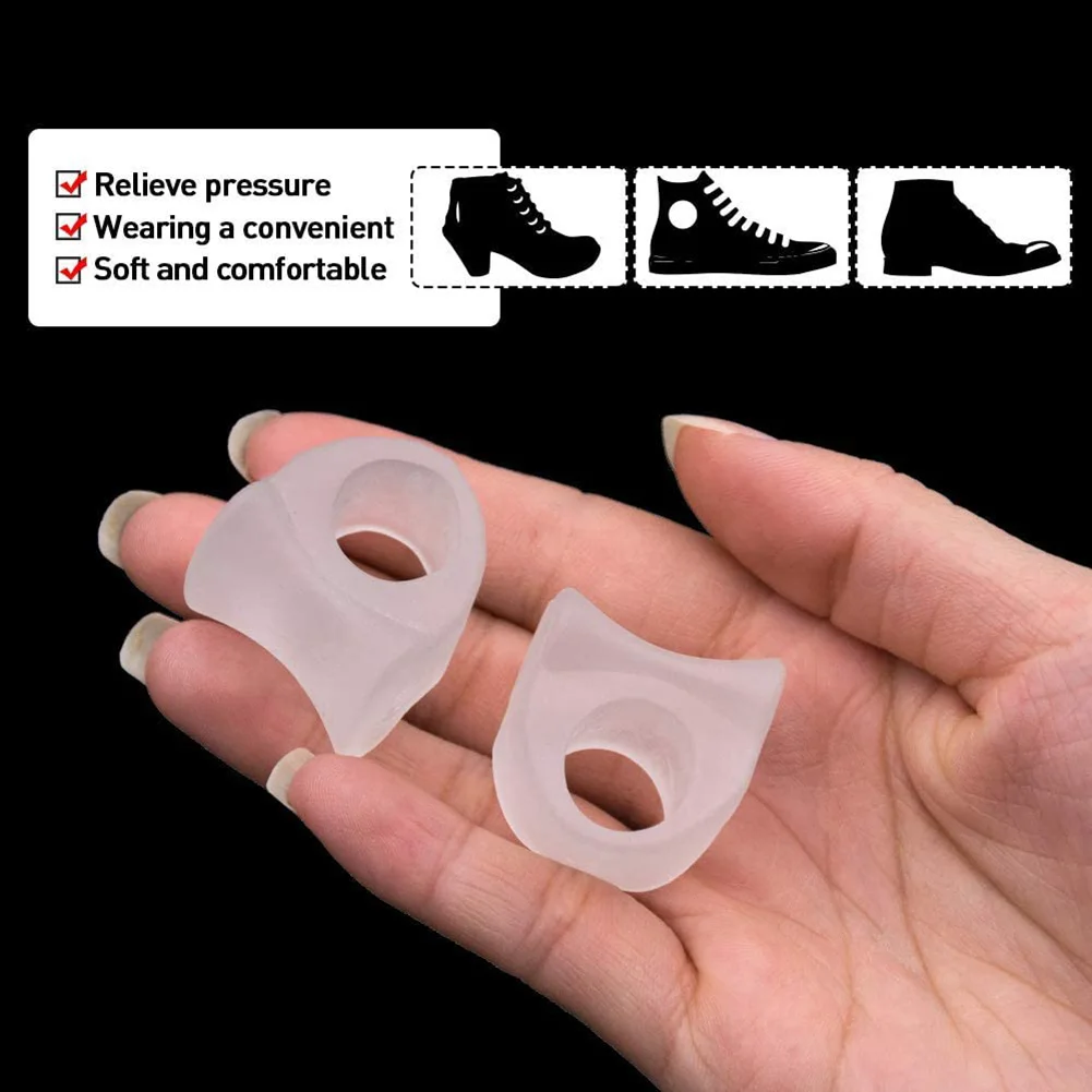 Separador de dedos de los pies de silicona, ajustador de ectropión de hueso de juanete, aparato exterior, herramienta para el cuidado de los pies, Corrector de Hallux Valgus, 2/4/6/8/10 Uds.
