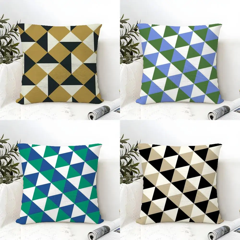 Geometric Minimal Triangle Array Pillow Case linen pillow case sofa home decor cushion cover cushion cove