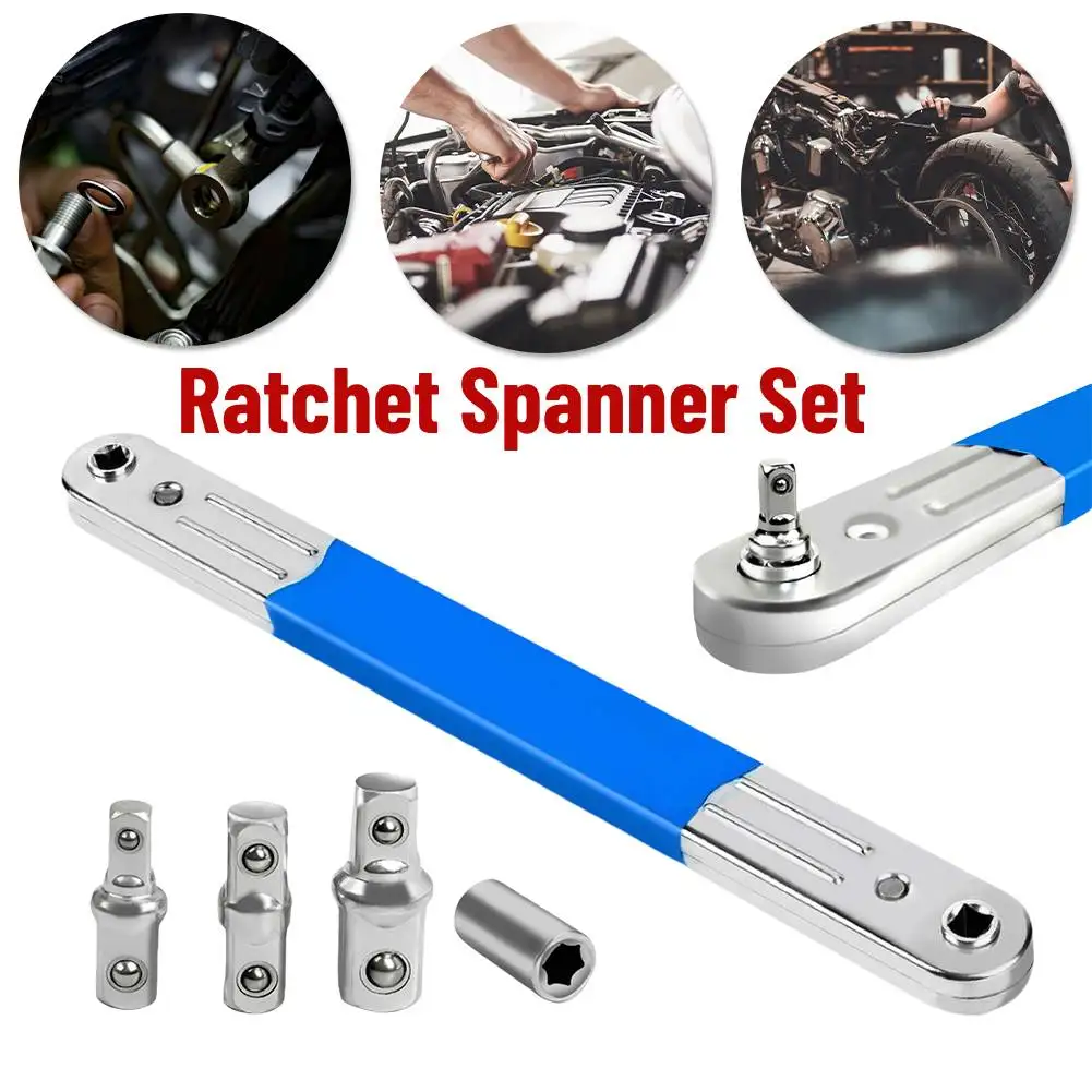 مفتاح ربط بسقاطة جاهز للصدمات مع محولات مربعة 1/2 1/4 3/8 بوصة مفتاح تمديد أوفست مفتاح ربط بسقاطة للمكان الصغير #4