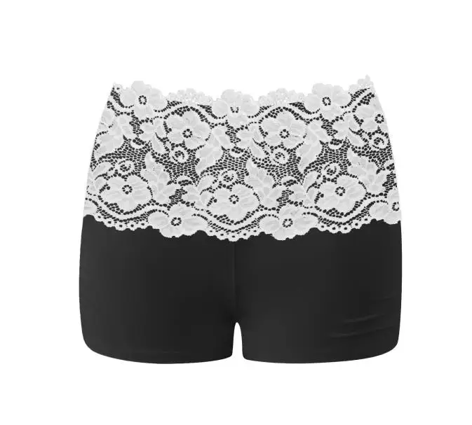 Women Shorts, Elastic Waist Lace Patchwork Summer Casual Shorts Streetwear for Daily Party