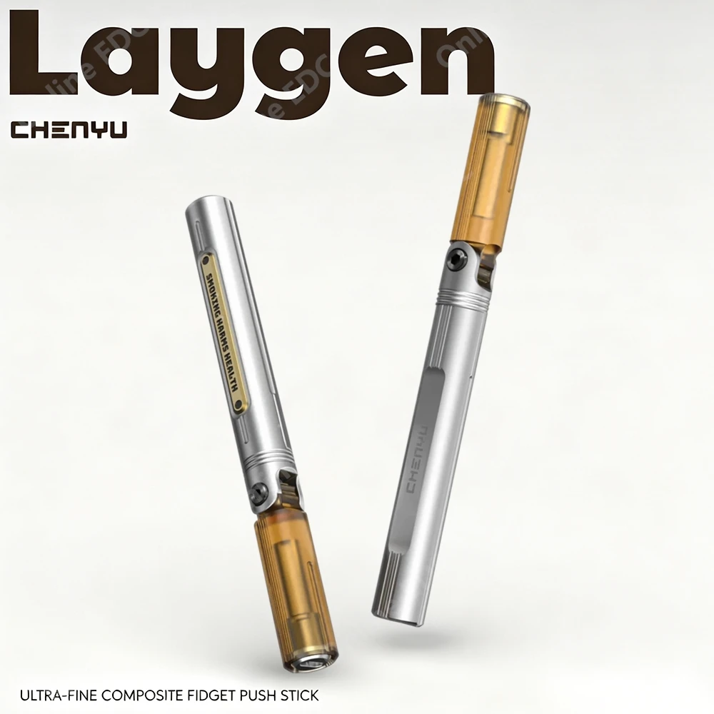 CHENYU EDC Laygen Push Slider Ultra-fine Compositefidget Push Stick Stress Relief Toy Fidget Toys Adults Anxiety Relief Gadgets