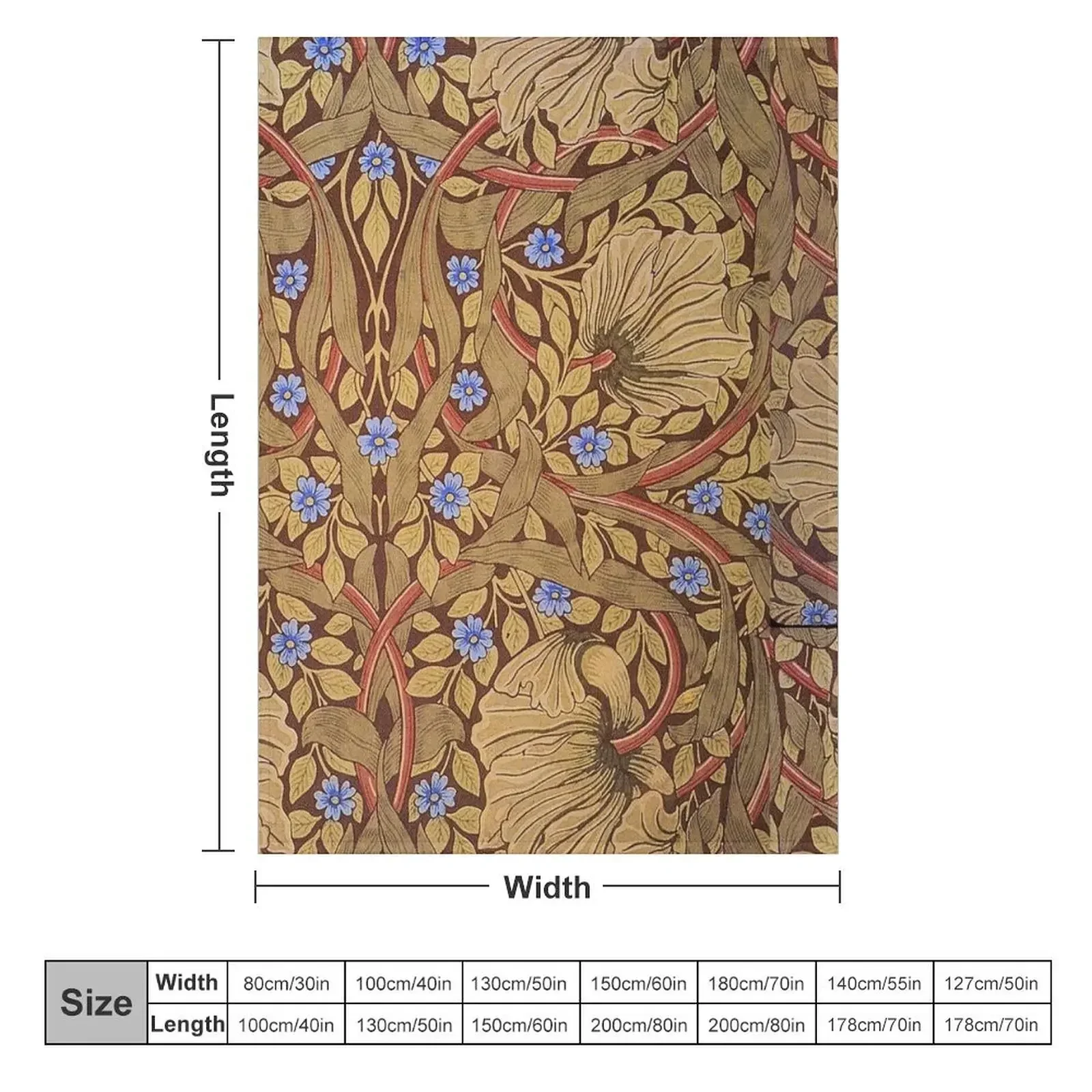 Exhibition William Morris Pimpernel Throw Blanket Bed Fashionable Moving Blankets