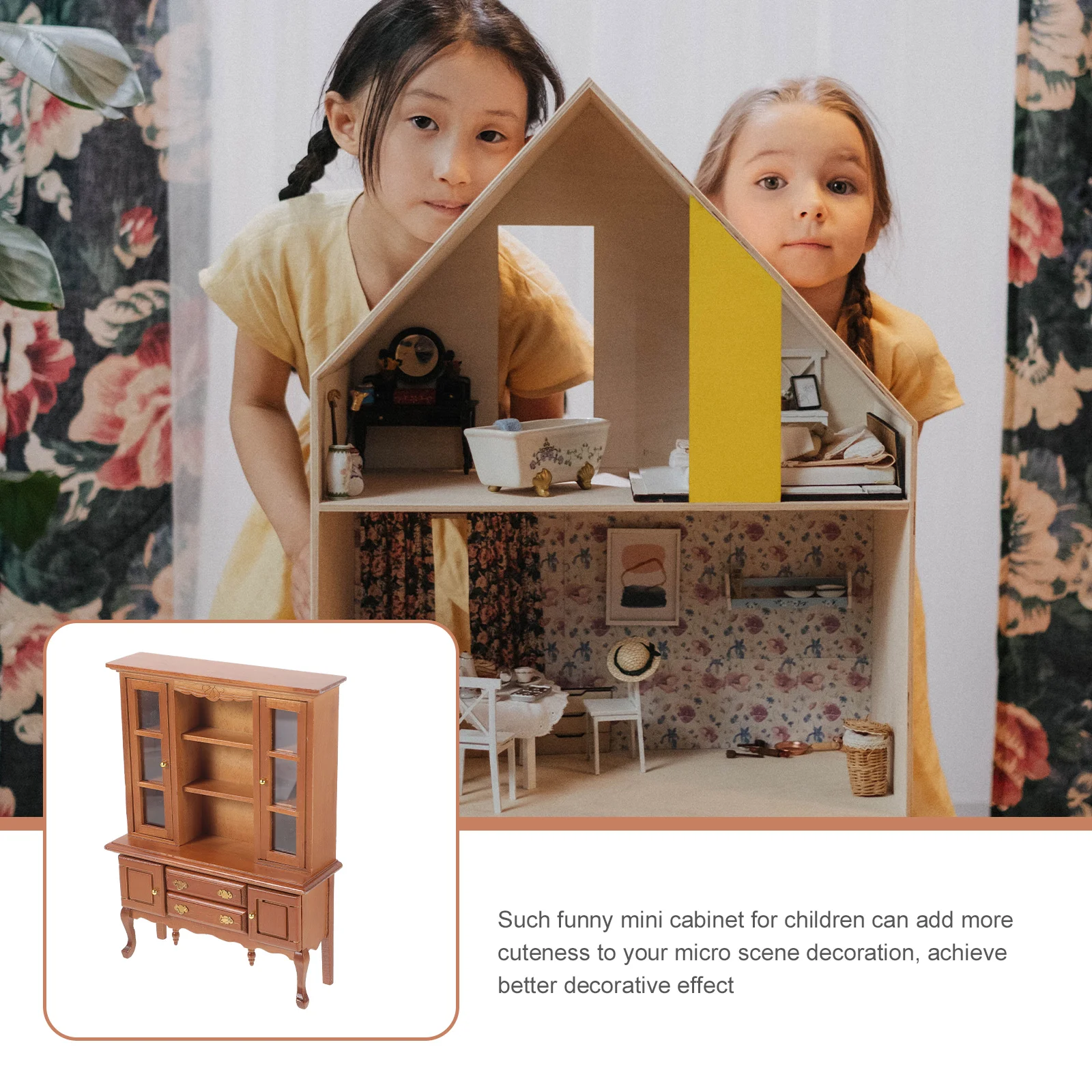 1:12 casa de muñecas muebles en miniatura modelo adornos artesanías de madera escena gabinete estantería miniaturas decoración niños Hada para niños