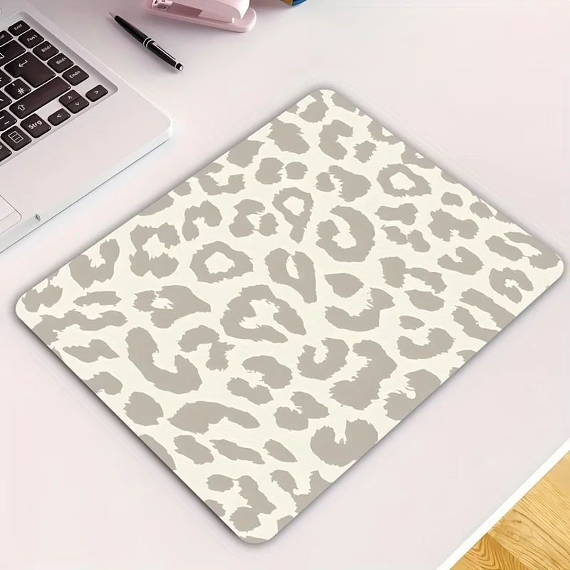 Stylish Leopard Print Design Small Mouse Pad Desk Mat PC Accessories Anti-Slip Keypad Gaming Mats Suitable for Office and Games