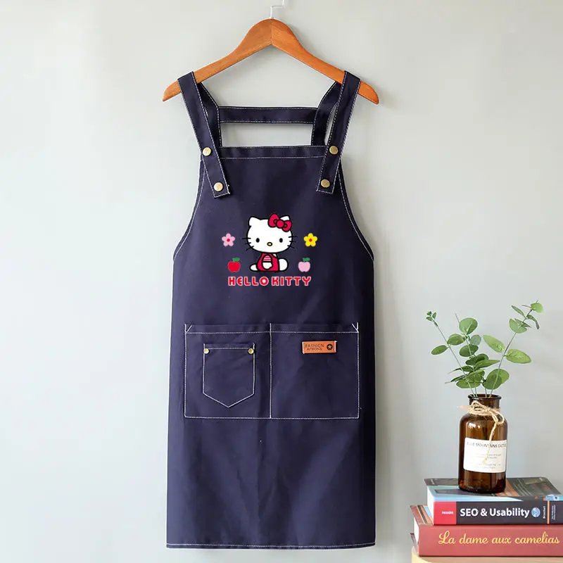 Sanrio Kawaii Hello Kitty Aprons Anime Cartoon Cute Kitchen Waterproof Printed Stain Protection Protective Clothes Toys Girl