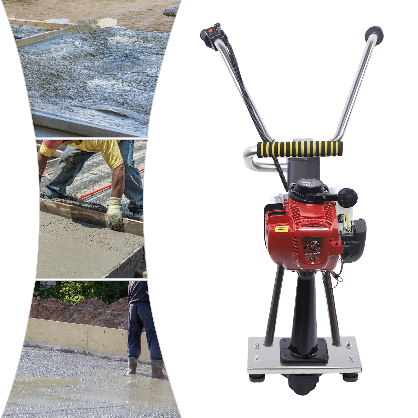 

Виброрейка для бетона с 4-тактным бензиновым двигателем, 900 Вт, для финишной обработки цементных поверхностей и уплотнения бетона