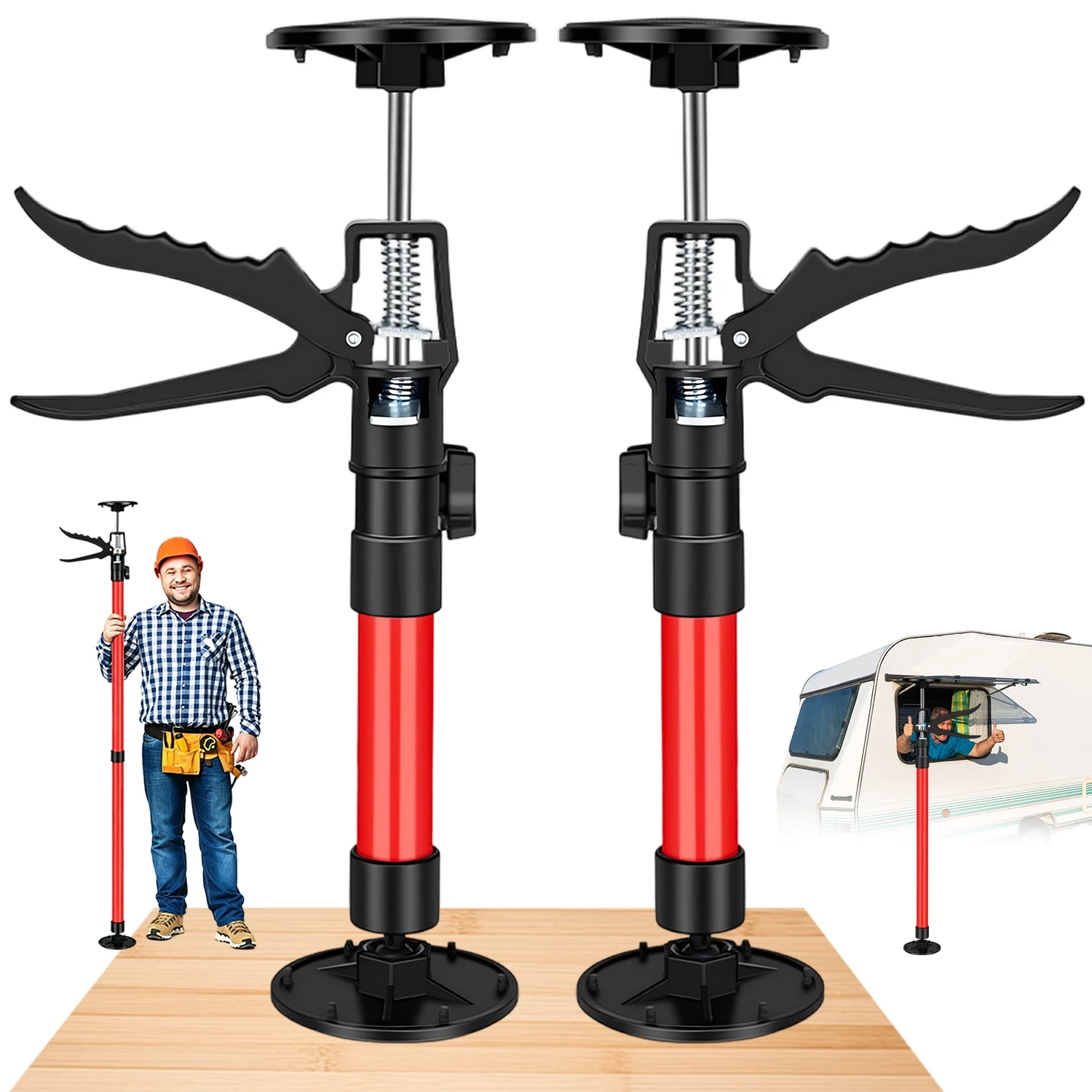 Soportes telescópicos de acero de alta resistencia, paquete de 2 varillas de soporte ajustables de 115-290 cm, clips de bloqueo rápido, capacidad de carga de 50 kg, para instalación de puertas