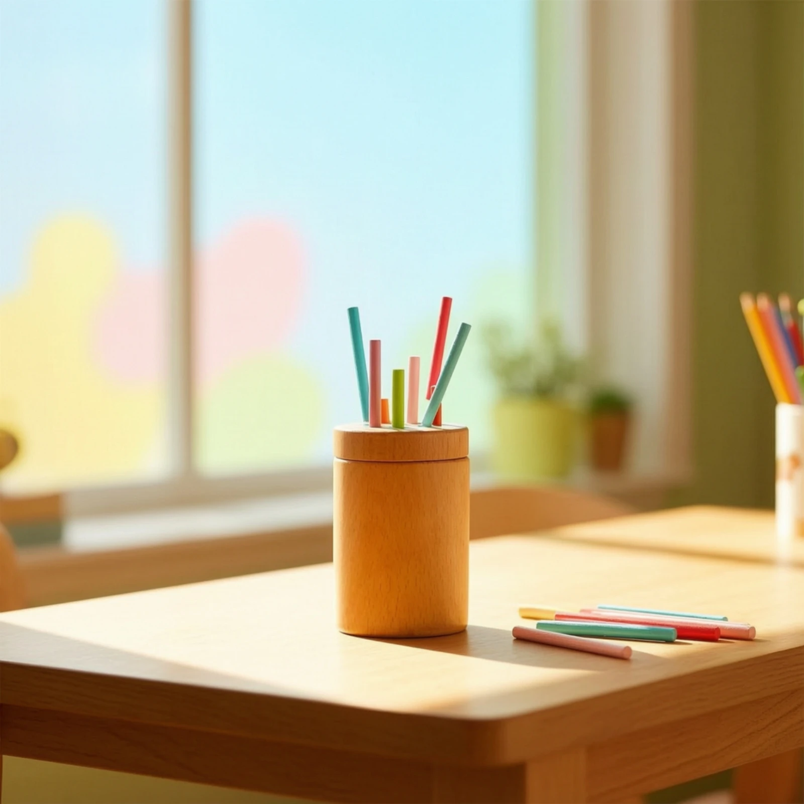 色分けおもちゃ-教育用カラーマッチングおもちゃ-木製ベースと棒付き-幼児向け、プレイルーム向けのオープンエンド開発玩具