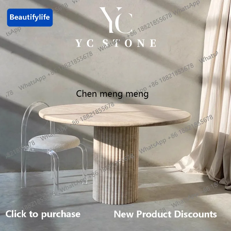 

D183 Natural marble dining table, small apartment living dining table, high-end design dining table