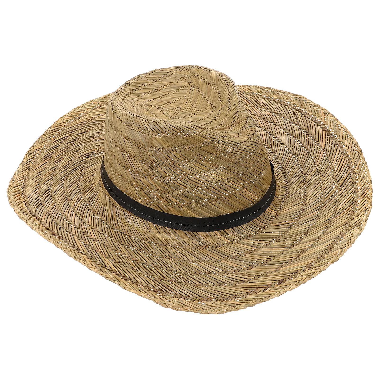 

Wide Brim Sun Hat for Men Beach Straw Summer Hats with Ponytail 58-60cm Portable Outdoor Casual Sunshade Cap Fishing Hat