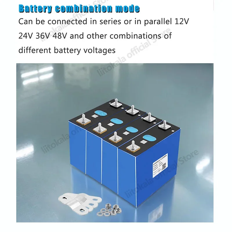 4pcs LiitoKala 3.2V 100Ah Lifepo4 Rechargeable battery High power Car motor DIY12v24v Electric boat RV Inverter Solar wind energ