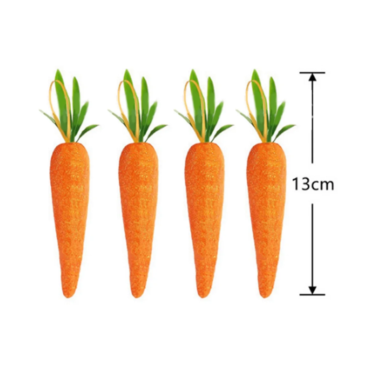 L-Easter Carrot Hanging Ornaments - 12Pcs Premium Foam Glitter Artificial Carrots for Easter Decoration