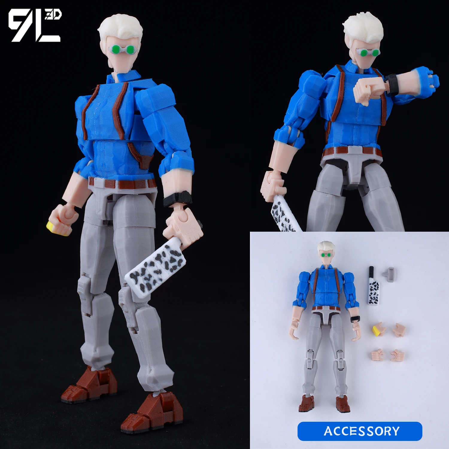 9L3D Titan 13 Vormontiertes Gojo Sukuna Jujutsu Toji Actionfiguren-Set 3D-Druck Dummy Glücksbringer Vollkörper Mechanischer Roboter Spielzeug