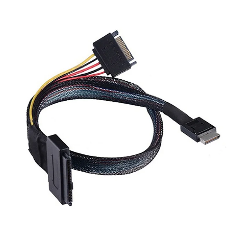 AP-Oculink SFF-8611 4I To Pcie SFF-8639 U.2 Nvme With SATA 15P Male Power Server Cable Computer Accessories