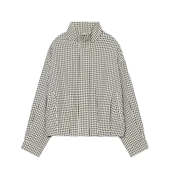Women's Plaid Cropped Bomber Jacket 3 MUJER Plaid Bomber Jackets for Women Cropped Varsity Jackets Woman Summer Demi-season Jacket for Women Zip Casual Women's Coats 3