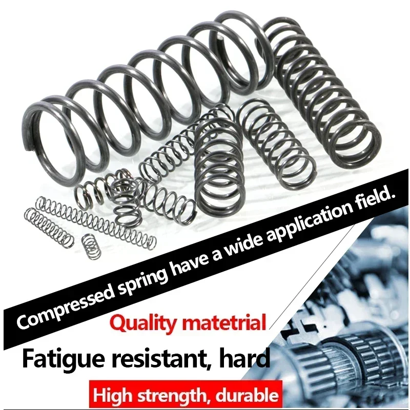 10Pcs 65Mn Spring Steel Return Compression Spring, Wire Diameter: 1.0mm, Diameter: 5-20mm, Length: 10-50mm