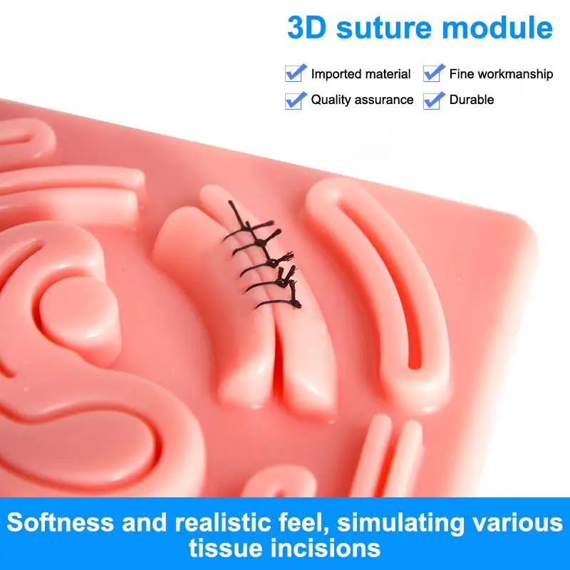 Skin Suture Training Model Laparoscopic Simulation Stitching Module 3D Silicone Reusable For Suture Training To Medical Student