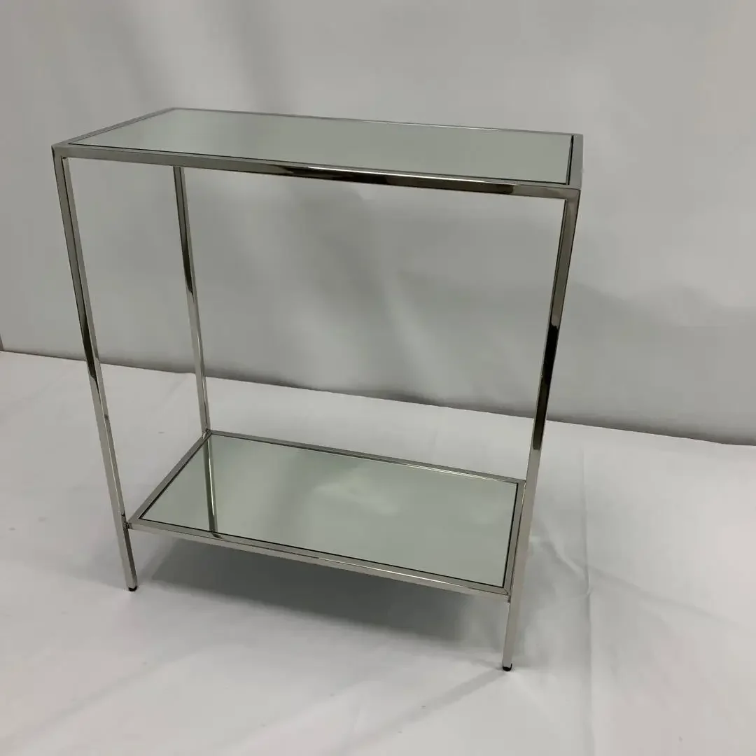 ديكور حديث بسيط بطبقة مزدوجة من الفولاذ المقاوم للصدأ El Coff ee ta ble زخرفة ناعمة مستطيلة فاخرة