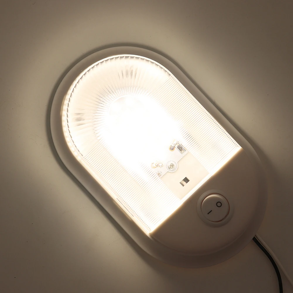 

24 LED Interior Dome Light Lamp with Independent Switch for RV Marine 12-24V Power Saving and Protection