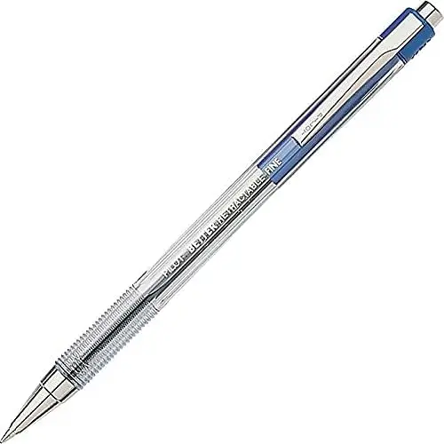 

Refillable Retractable Ballpoint Pens, Fine Point 0.7mm Blue Ink, 12-Pack for Office School Writing
