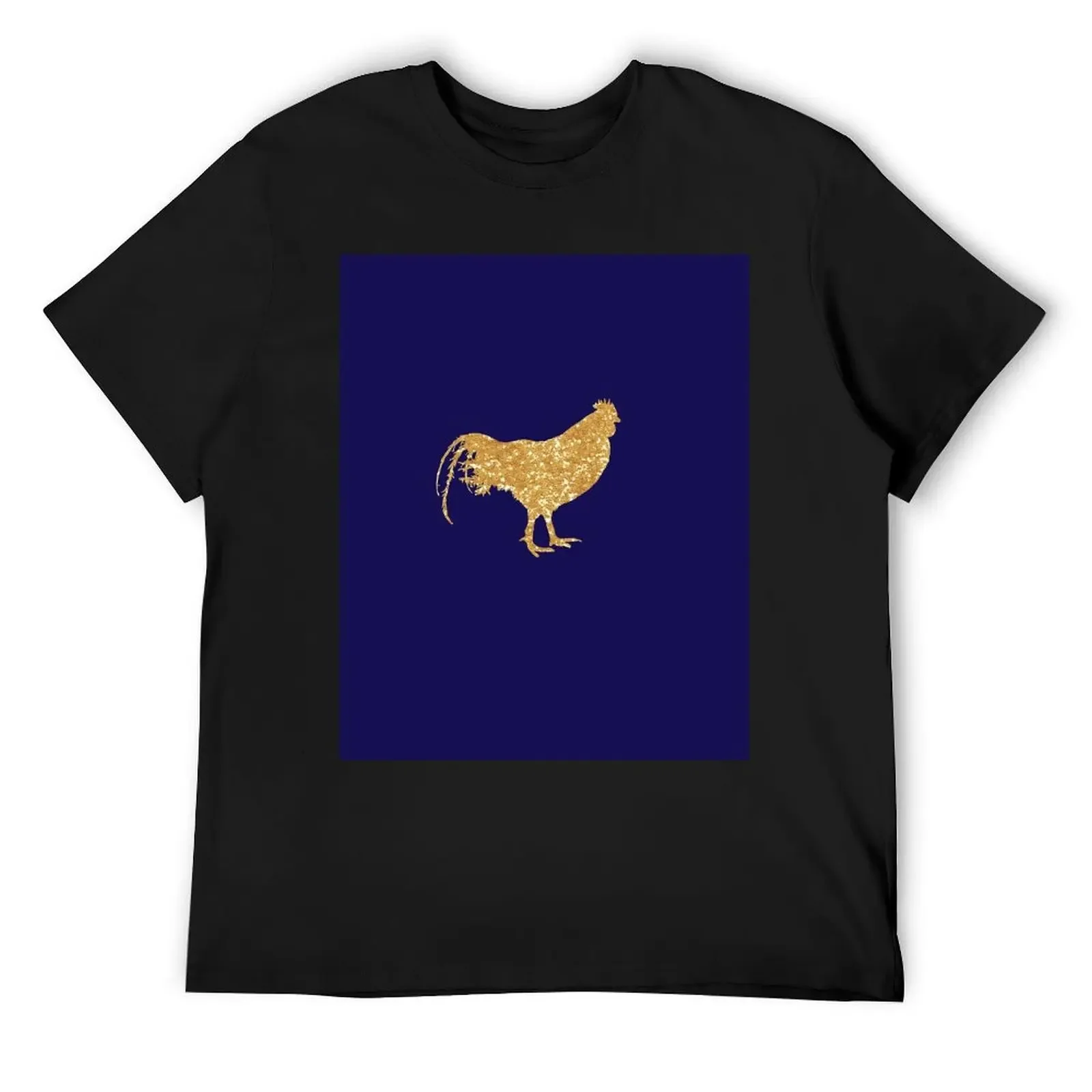 GLITTER CHICKEN - Light Gold Sparkly Feathered Bird T-Shirt summer tops quick-drying anime Men's t shirts