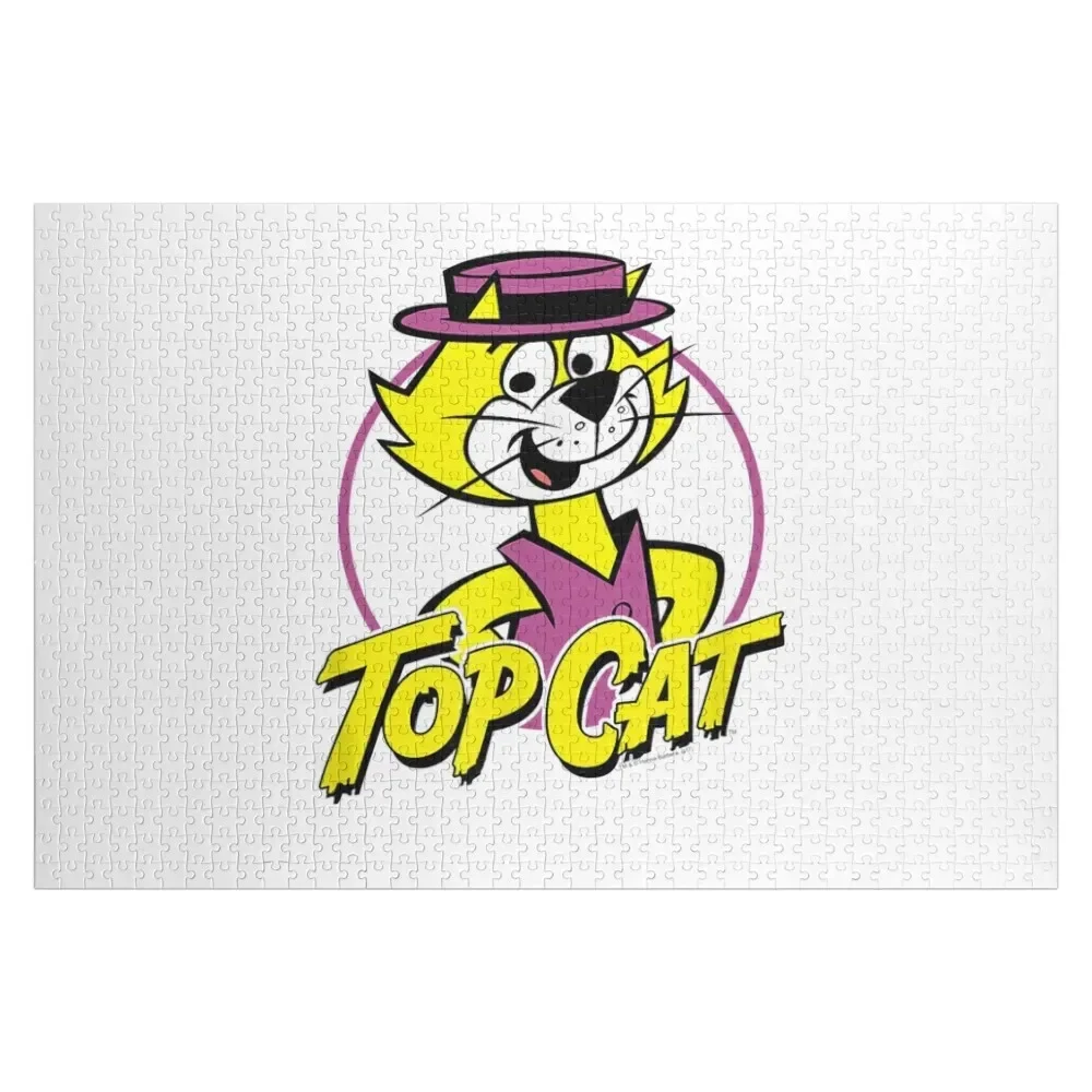 Top Cat Top Circle Jigsaw Puzzle Customized Kids Gift Personalised Name Wooden Animal Toys For Children Puzzle