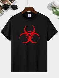 100% polyester bio-logo printed short sleeve twill T-shirt for men