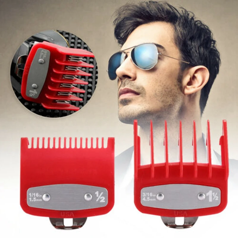 4Pcs For Wahl Hair Clipper Guide Comb Set Standard Guards Attached Trimmer Style Parts