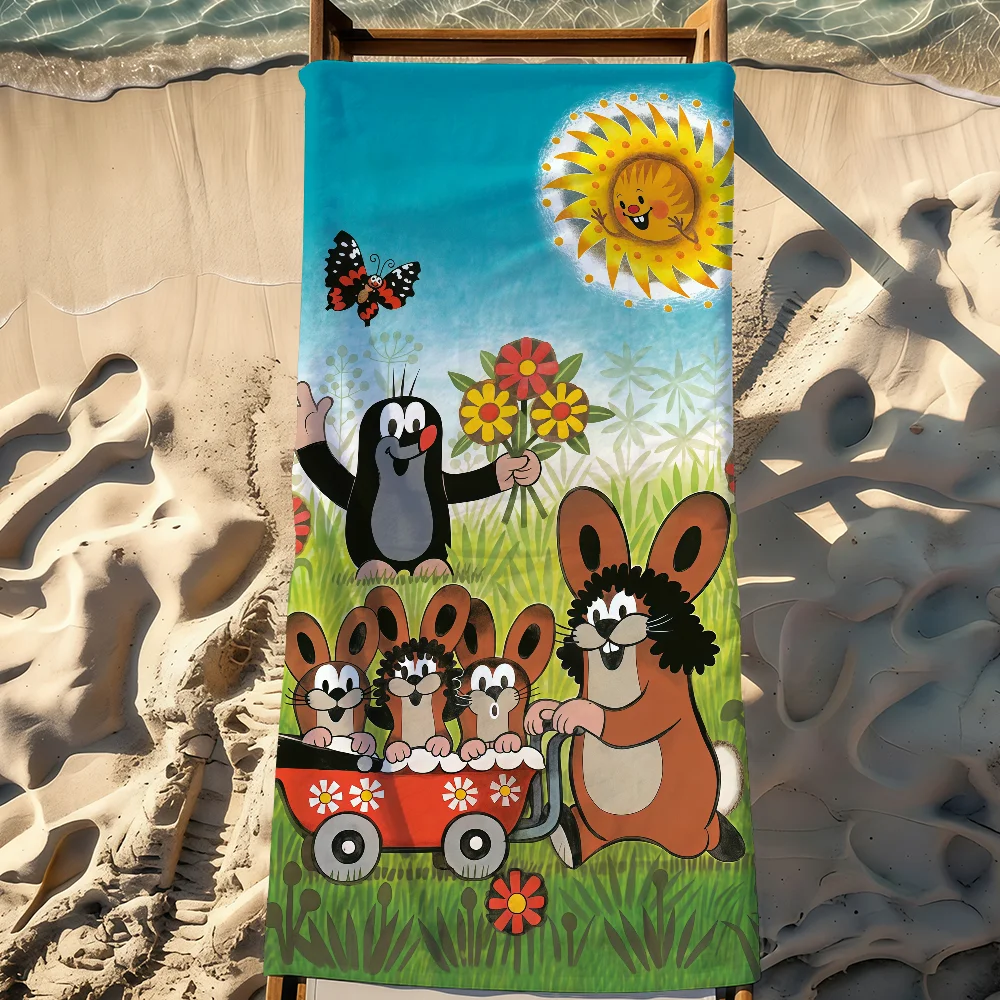 Cartoon The Little Mole K-Krtek Towel Sports Quick Dry Travel Camping Gear Sandproof Soft Light Large Beach Towel