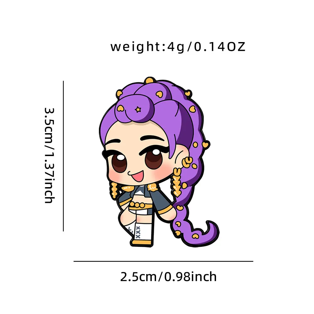 Ensemble de broches Kpop Demon Hunters Huntrix, 4 pièces, Rumi Mira Zoey Derpy Tiger Collection broches pour sacs à dos, cadeaux idéal pour les Fans