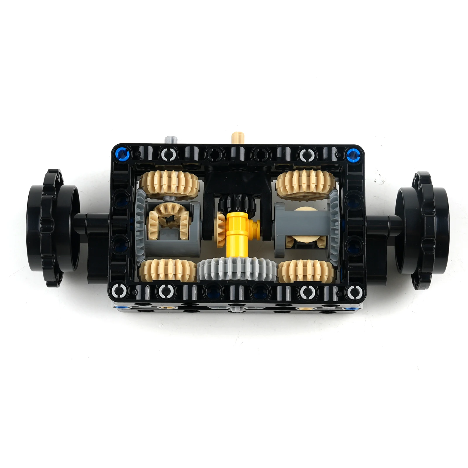 Montaje de tanque de dirección, estructura de flujo de doble onda, engranajes, bloques de construcción, agujero, brazo, haz, Control de Motor de potencia, piezas de ladrillos MOC, Juguetes